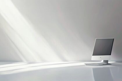 Minimalist White 4K desktop background image