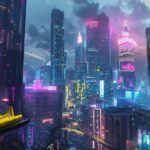 Cyberpunk neon cityscape