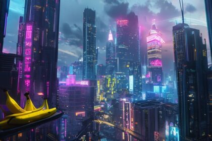 Cyberpunk neon cityscape