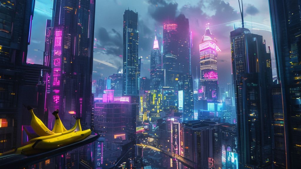 Cyberpunk neon cityscape