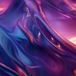 A vibrant 4K fluid abstract mobile background featuring luxurious swirling liquid silk textures in shades of blue, purple, and gold, with soft lighting and organic flowing shapes.