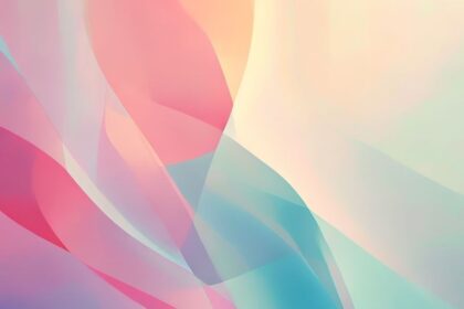 Pastel aesthetic 4K wallpaper with abstract geometric shapes