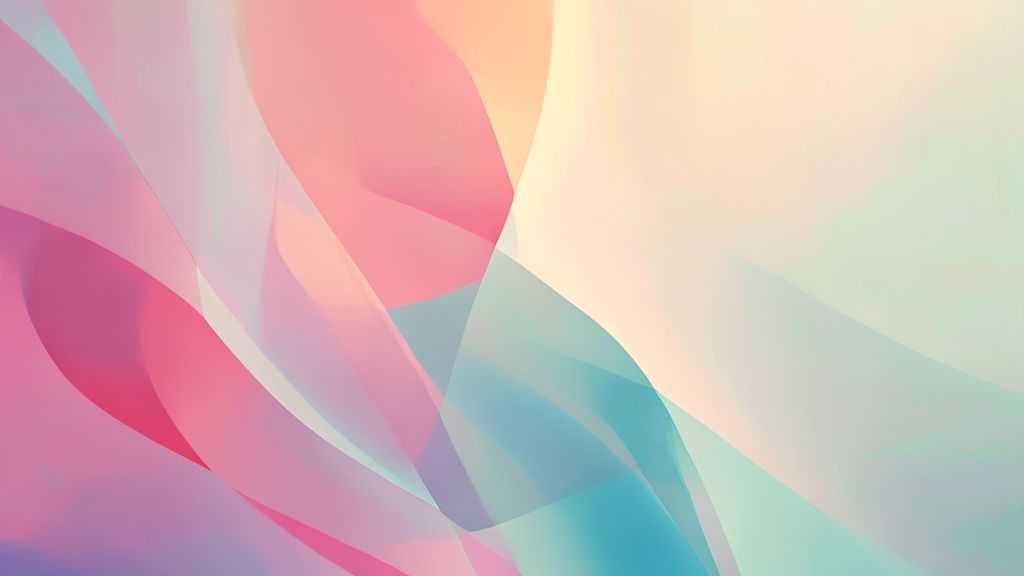 Pastel aesthetic 4K wallpaper with abstract geometric shapes