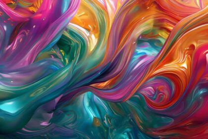 3D glossy nature abstract art wallpaper