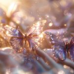 Luxury 4K butterfly wallpaper, elegant iridescent butterfly background, high-resolution digital art, exquisite insect design for screens, opulent nature motif.