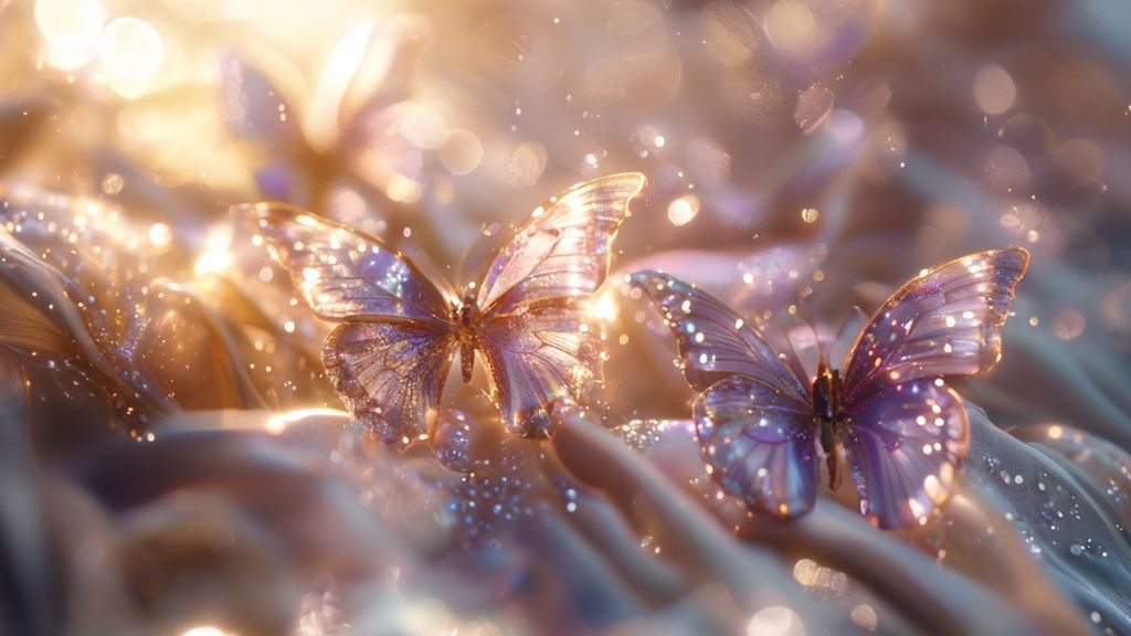 Luxury 4K butterfly wallpaper, elegant iridescent butterfly background, high-resolution digital art, exquisite insect design for screens, opulent nature motif.