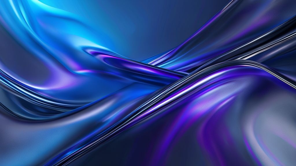 Dynamic 4K cool wallpaper featuring electric blue, violet, silver, metallic accents, and abstract luxury design.