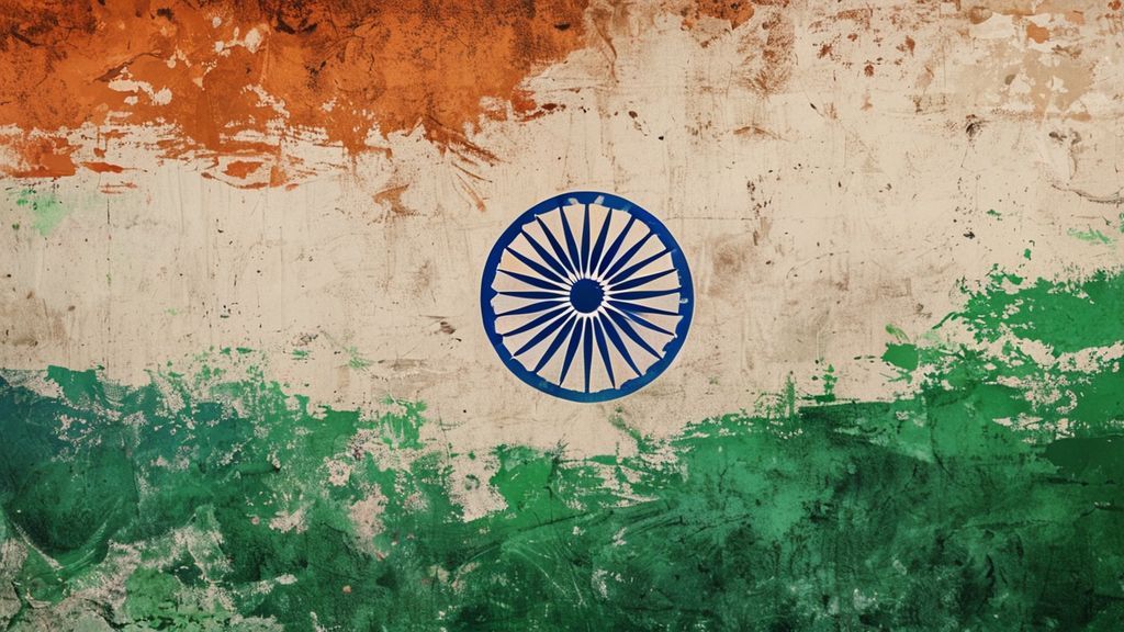 Artistic graphic design background inspired by Indian Tiranga colors for first republic day
