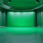 Vibrant 4K green screen background for professional video production and virtual sets, offering seamless chroma keying and limitless creative potential.