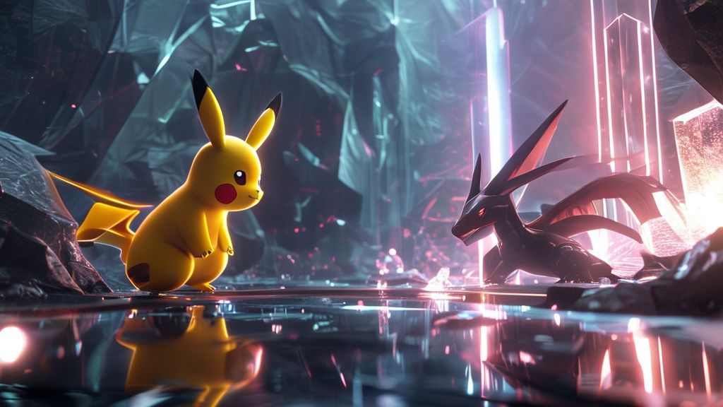 Luxury 4K Pokémon wallpaper featuring Pikachu and Charizard, high-definition digital art background, premium gaming aesthetic for desktop