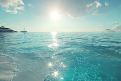 4K luxury sea wallpaper, pristine ocean vista, azure waters, tranquil beach background, high-resolution ocean desktop image