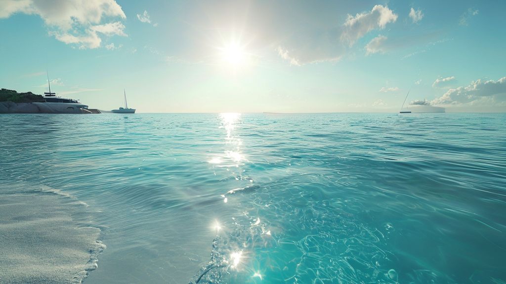 4K luxury sea wallpaper, pristine ocean vista, azure waters, tranquil beach background, high-resolution ocean desktop image