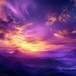 Luxurious 4K sky wallpaper background, high definition celestial scene, vibrant twilight clouds, aesthetic digital art for screen display.
