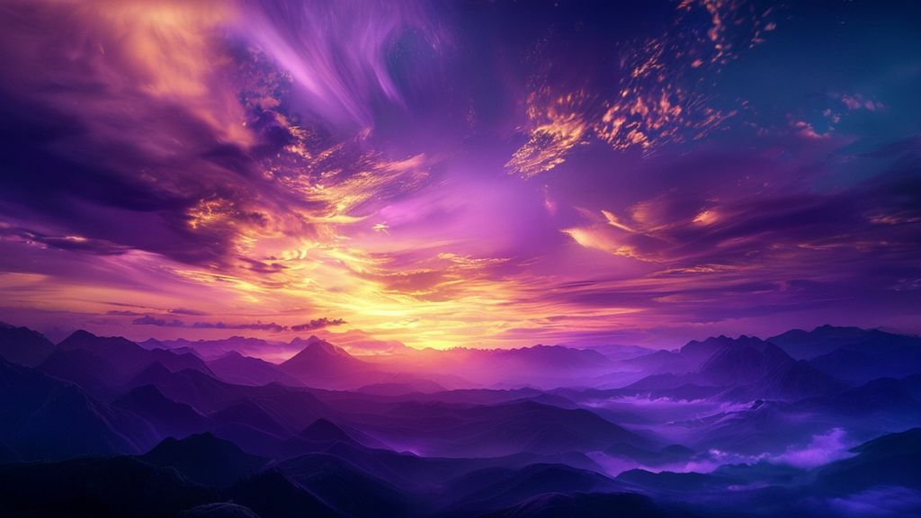 Luxurious 4K sky wallpaper background, high definition celestial scene, vibrant twilight clouds, aesthetic digital art for screen display.