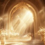 Luxurious 4K worship background with divine light, golden accents, and an elegant sacred space for spiritual reflection.